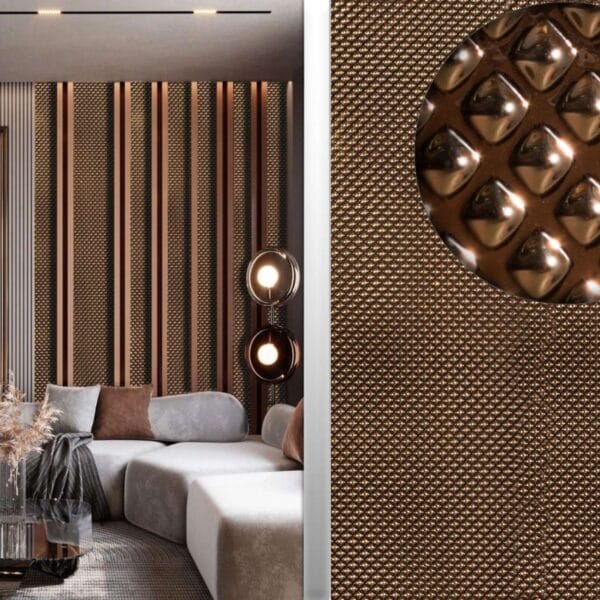 Bronz Piramit Desenli Sibu Panel